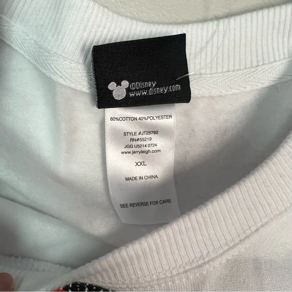 Disney Men's White‎ and Purple Mickey Mouse Crewneck Sweater